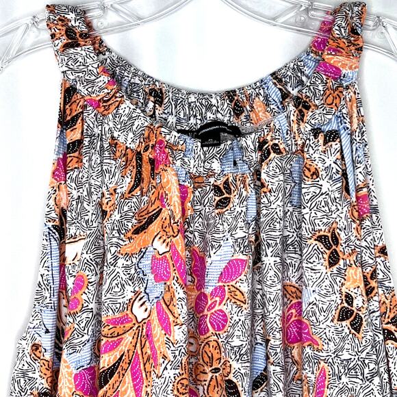 New INC Size Petite Large Floral Sleeveless Cutout Shoulder Long Sleeve Shirt - Picture 2 of 12